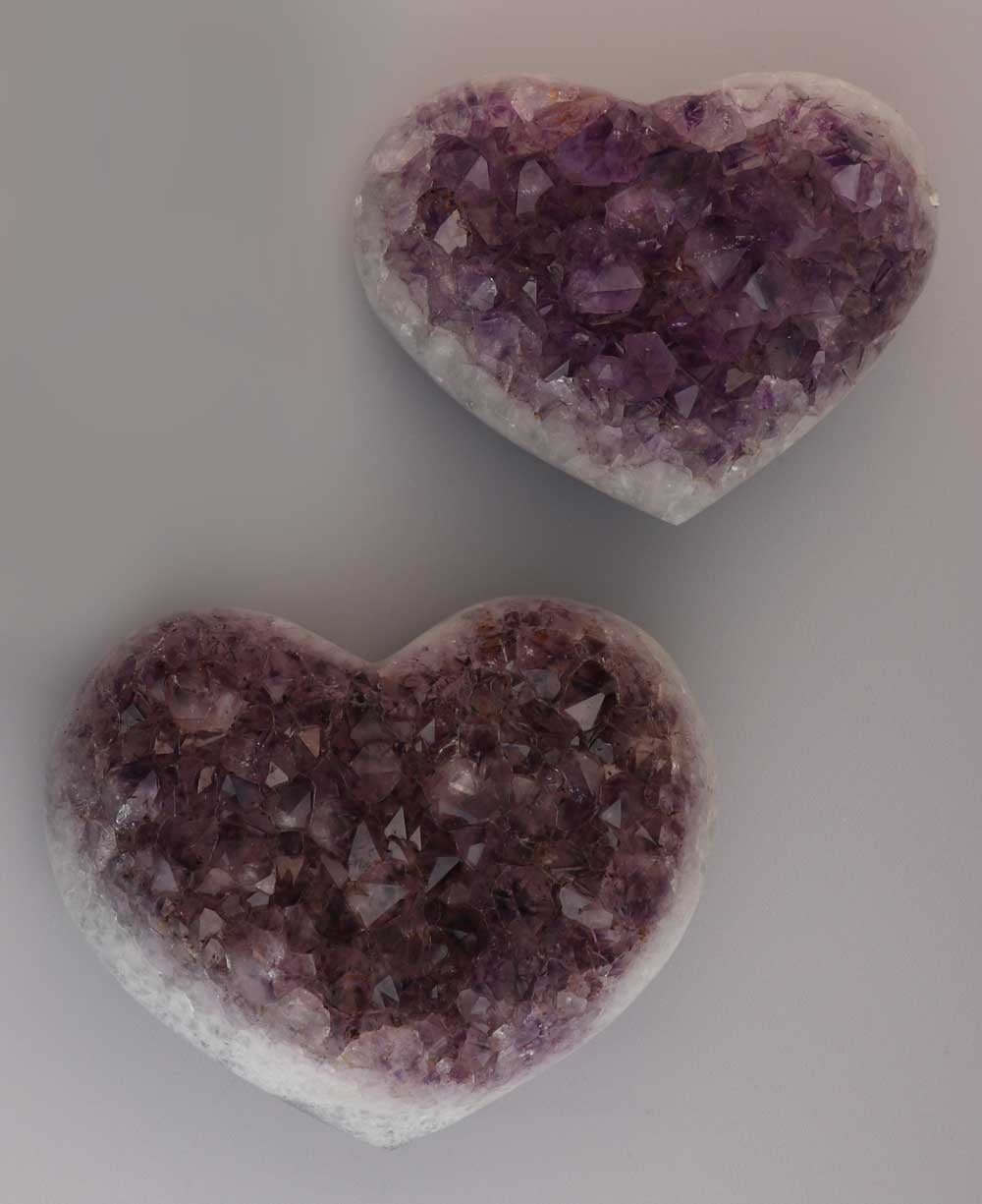 Glittering Amethyst Gemstone Heart Accents - Medium