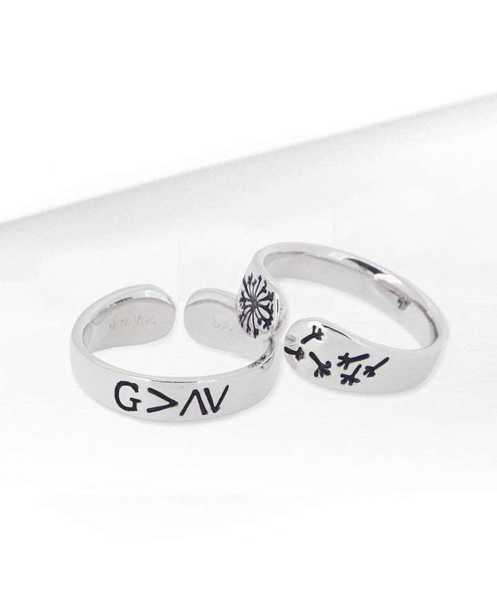 God is Greater Than the Highs and Lows, Sterling Adjustable Ring - Rings