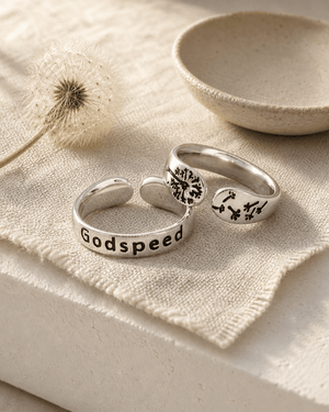 Godspeed Inspirational Adjustable Sterling Silver Ring - Rings