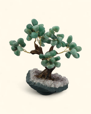 Green Aventurine Gemstone Bonsai Tree – Handcrafted Decorative Healing Tree - Decor
