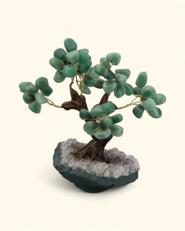 Green Aventurine Gemstone Bonsai Tree – Handcrafted Decorative Healing Tree - Decor