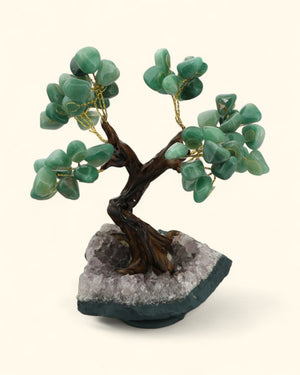 Green Aventurine Gemstone Bonsai Tree – Handcrafted Decorative Healing Tree - Decor