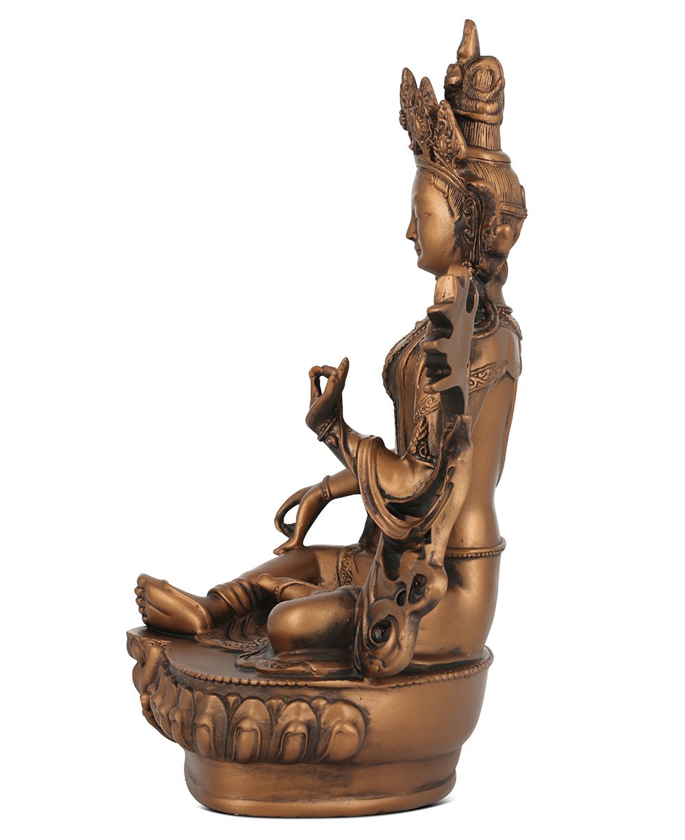 Green Tara Statue, Bronze Finish - Sculptures & Statues