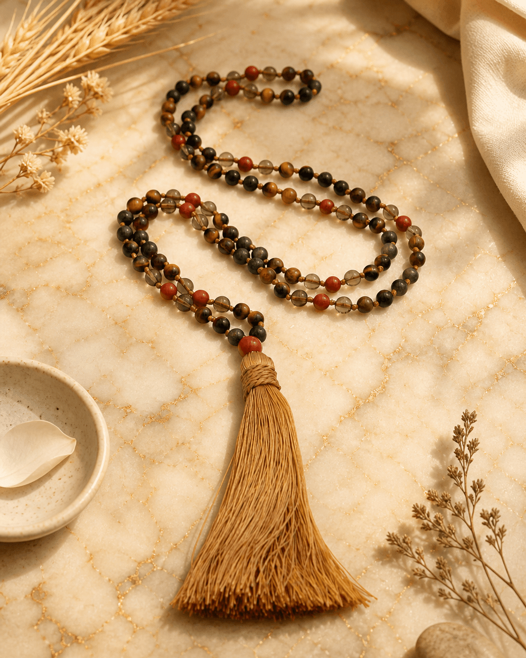 Grounded Strength Gemstone Energy Mala - Prayer Beads