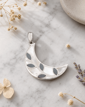 Growth and Change Hematite Inlay Moon Vine Pendant - 