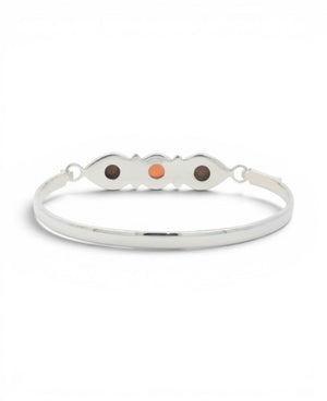 Guided by Courage Bracelet — Tiger's Eye & Carnelian Silver - Plated Cuff - Jewelry