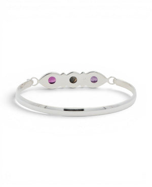 Guided by Light Within Amethyst & Labradorite Silver Cuff Bracelet - Jewelry