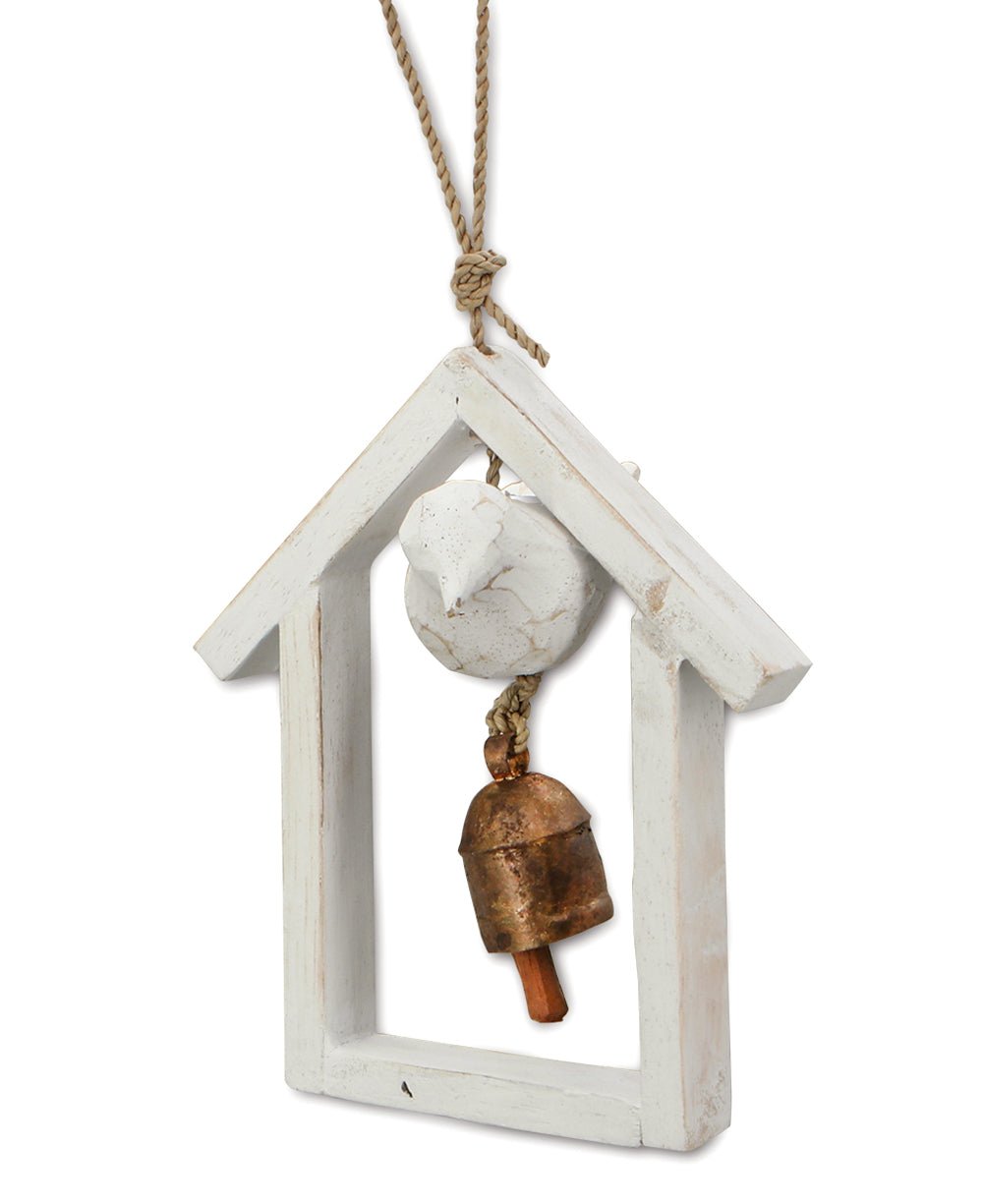 Hand Carved Wood Bird Chime Bell - Decor