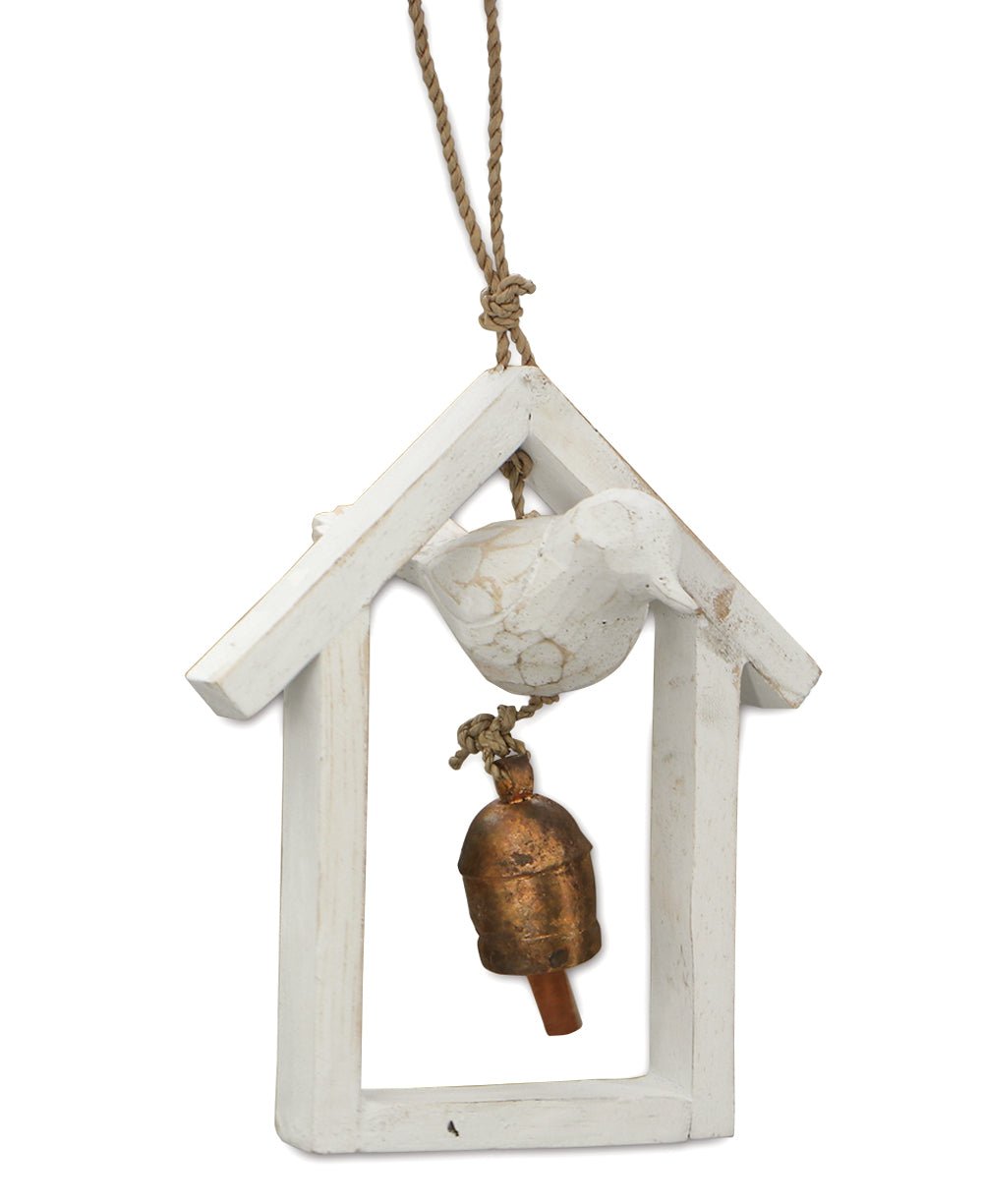 Hand Carved Wood Bird Chime Bell - Decor