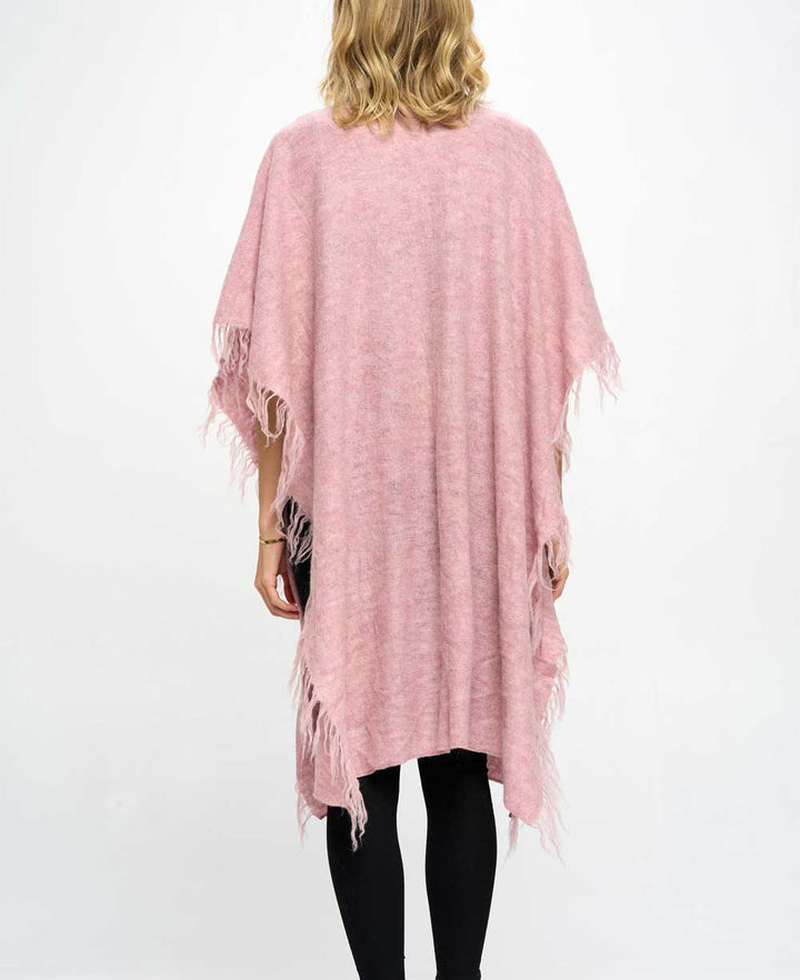 Hand Knit Alpaca Wool Wrap, Rose - Shawls