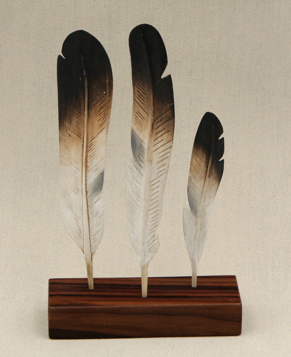 Hand - Painted Artistic Wood Feather Display - Decor Cormorant