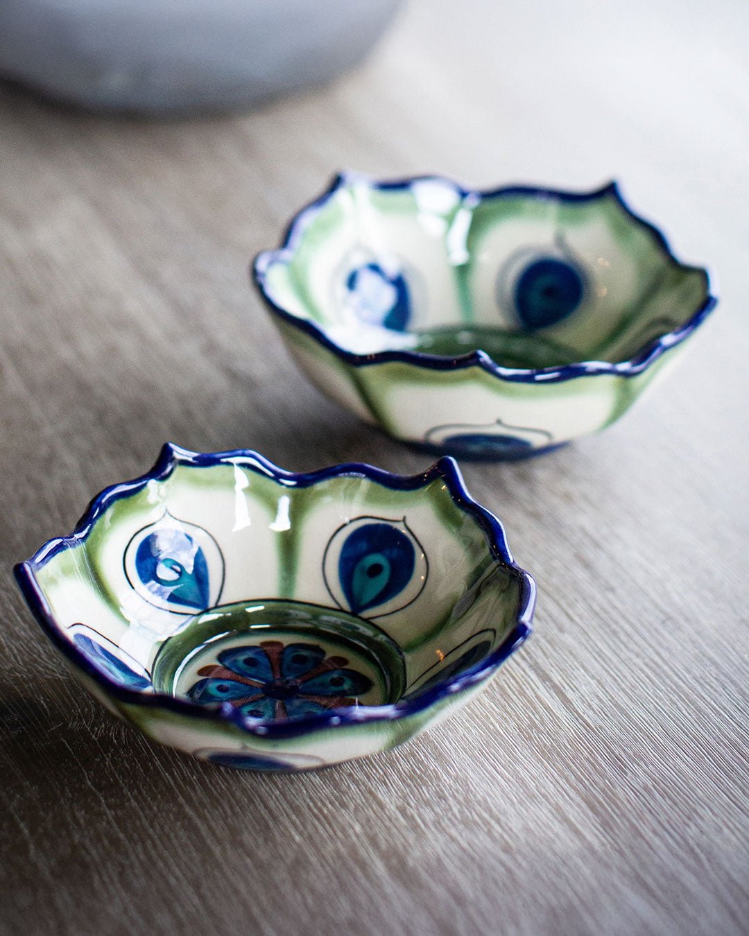 Hand - Painted Lotus Ceramic Bowl Set – Versatile Food - Safe or Decorative Dishes (Set of 2) - Bowls