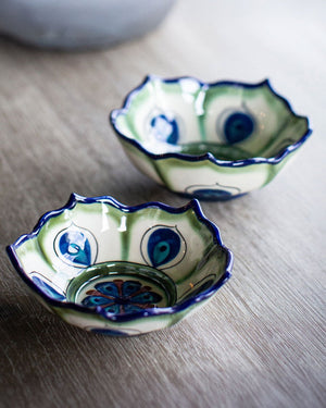 Hand - Painted Lotus Ceramic Bowl Set – Versatile Food - Safe or Decorative Dishes (Set of 2) - Bowls