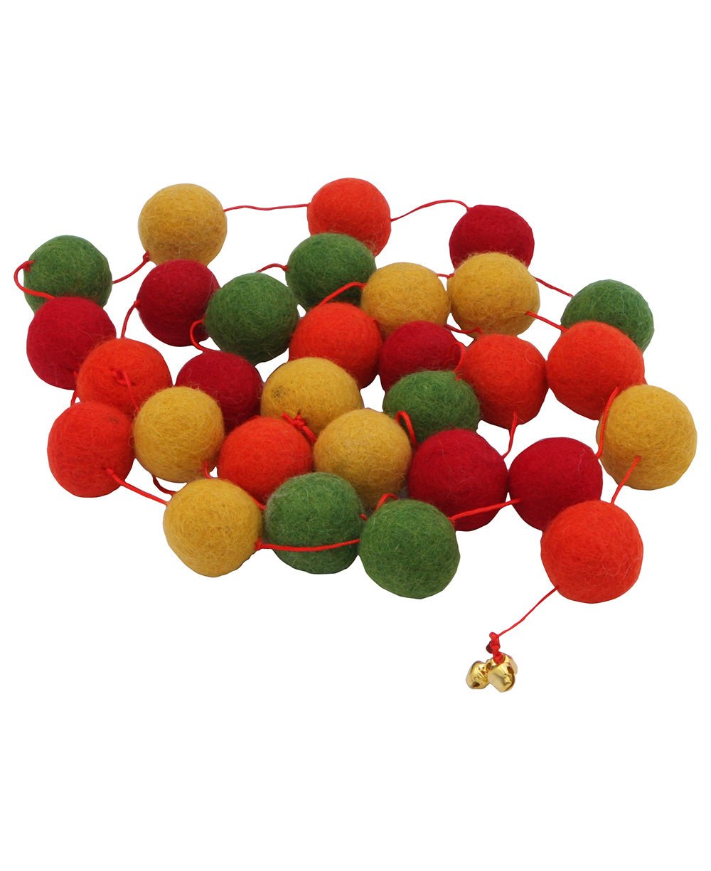 Handcrafted Felt Pom - Pom Garlands, Nepal - Wall Art Citrus