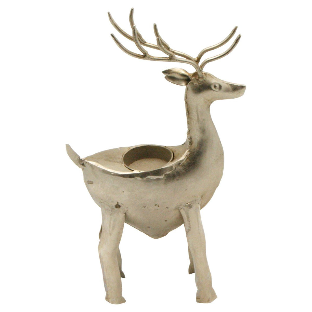 Handcrafted Wrought Iron Reindeer Tea Light Holder - 