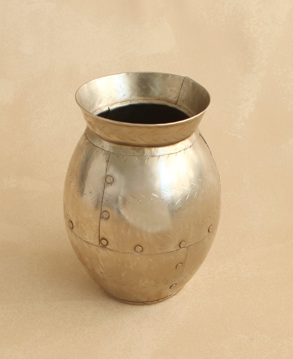 Handmade Iron Punched Decorative Vase, India - Accents