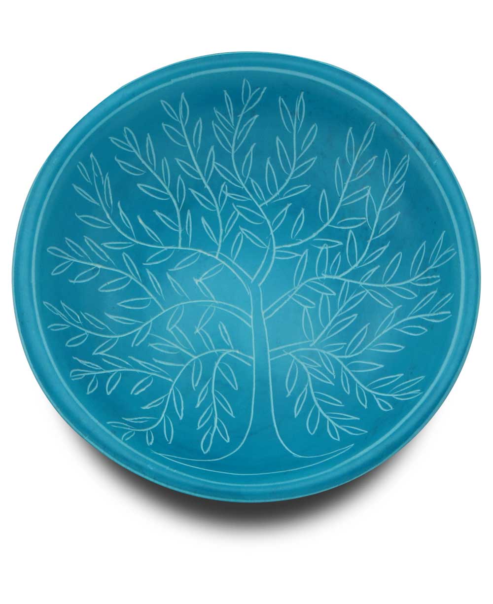 Handmade Small Tree of Life Bowl / Dish - Aqua