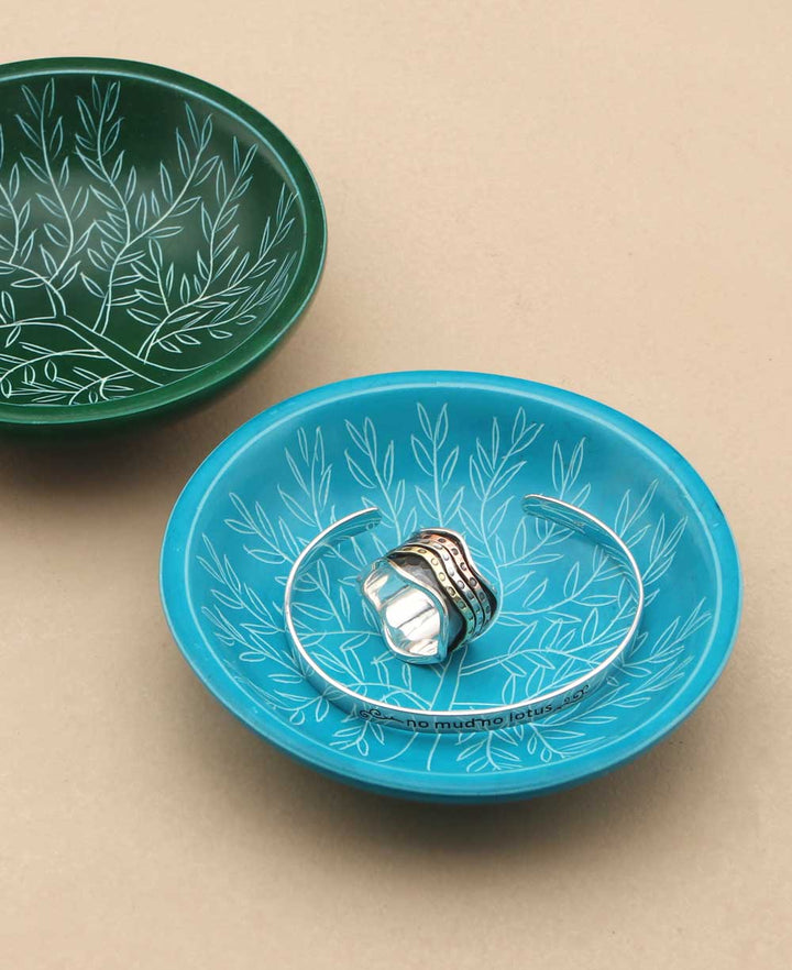 Handmade Small Tree of Life Bowl / Dish - Green