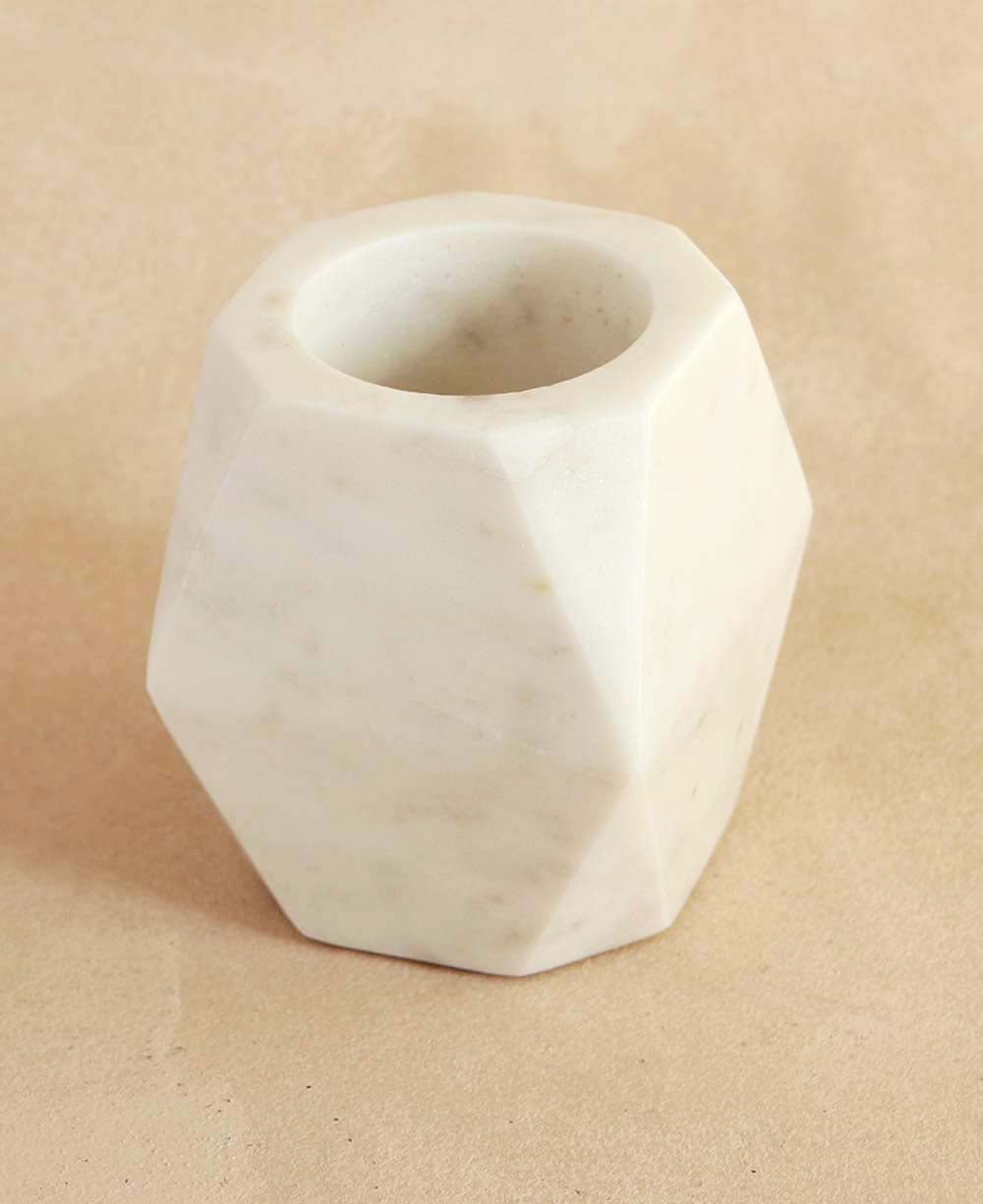 Handmade White Marble Vase / Planter - Decor