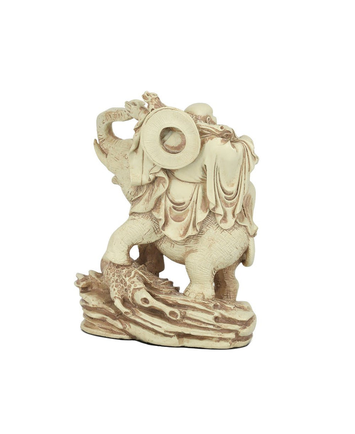 Happy Buddha and Elephant Statue - Sculptures & Statues