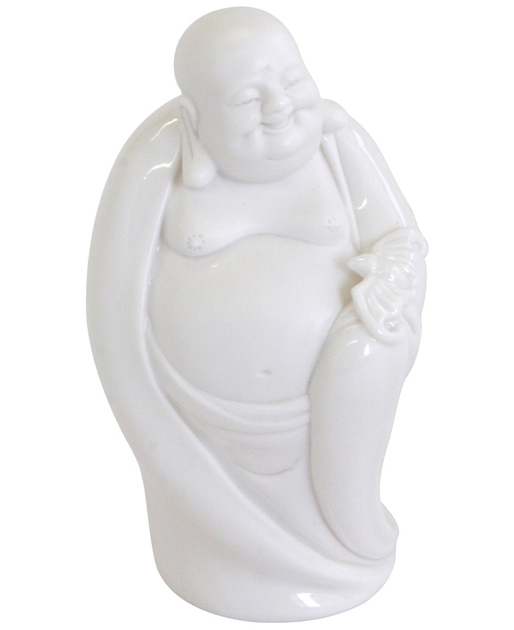 Happy Buddha White Porcelain Statue - Statues