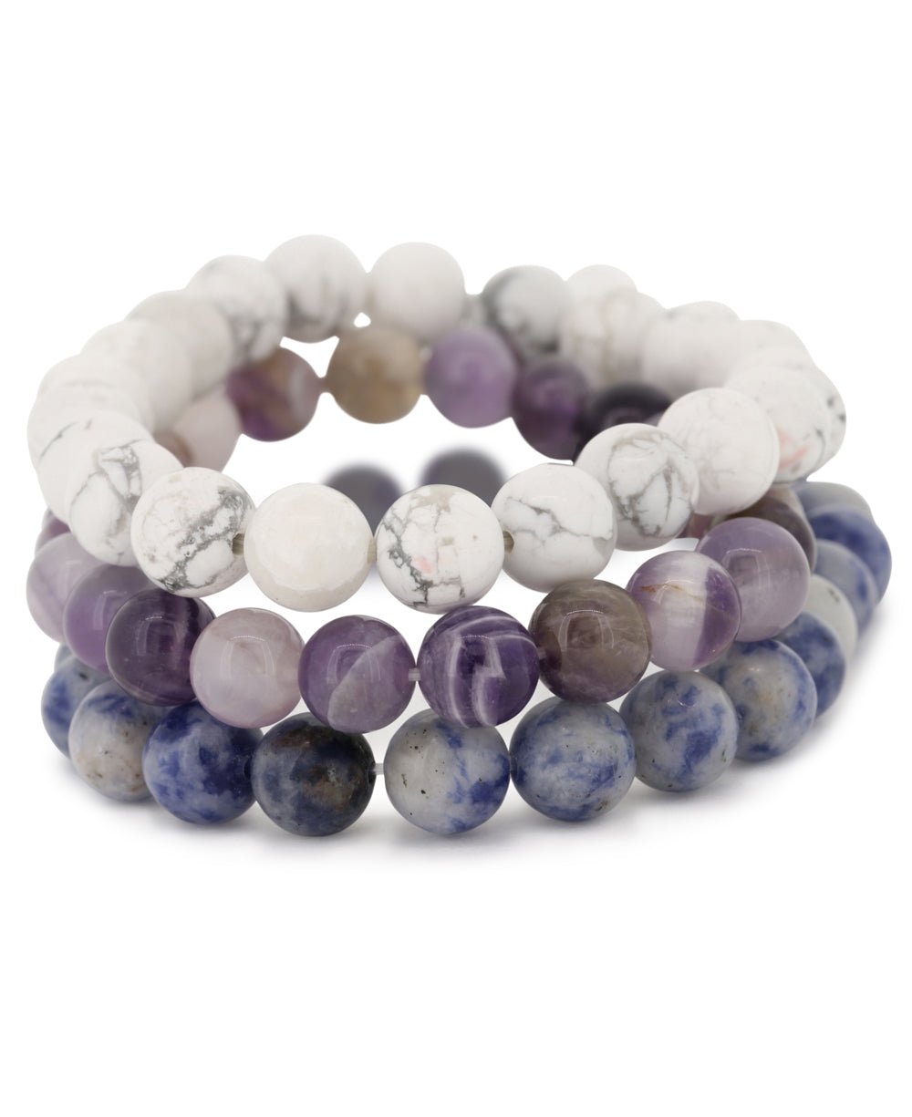 Healing Gemstone Bracelet Set for Serenity - Bracelets