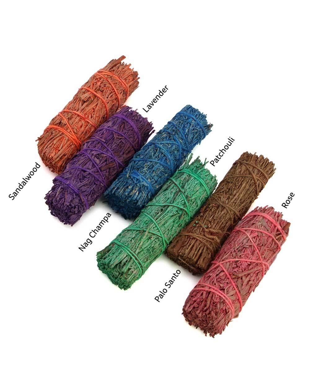 Herbs Infused Aromatic Smudging Sage Set of 6 Bundles - Incense