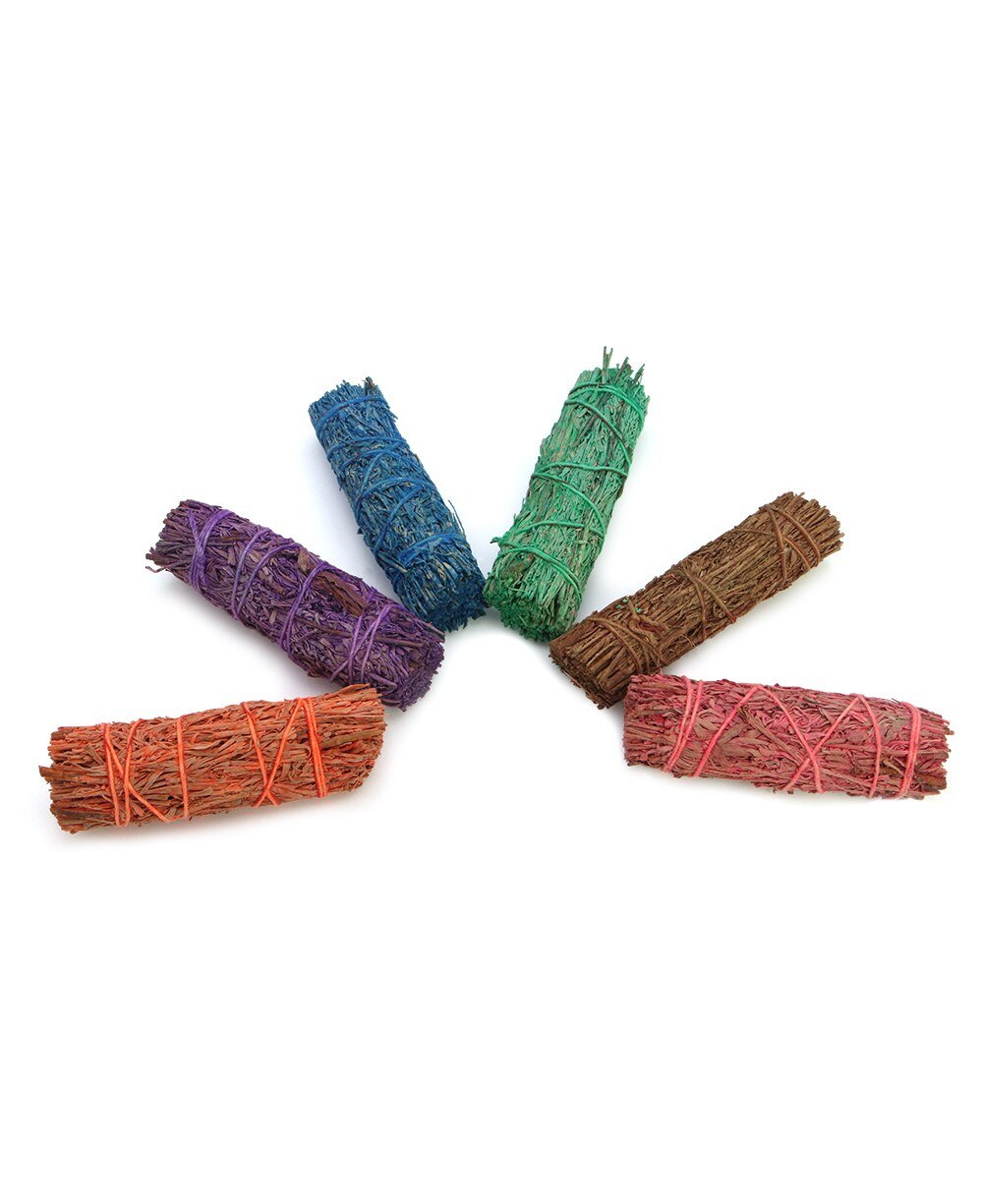 Herbs Infused Aromatic Smudging Sage Set of 6 Bundles - Incense