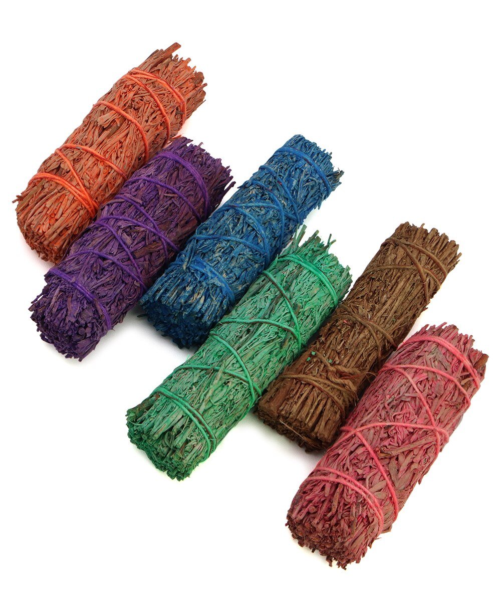 Herbs Infused Aromatic Smudging Sage Set of 6 Bundles - Incense