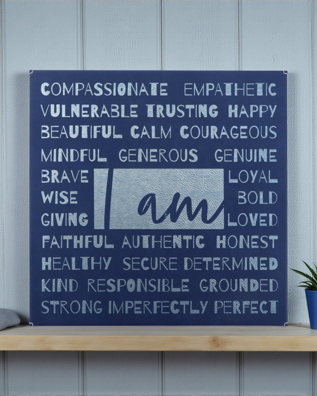I am… Affirmation Black and Silver Wall Hanging - Posters, Prints, & Visual Artwork