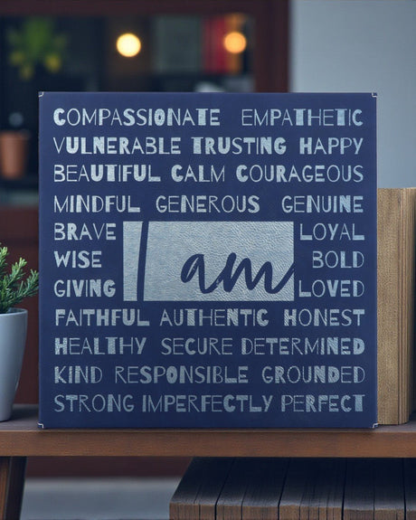 I am… Affirmation Black and Silver Wall Hanging - Posters, Prints, & Visual Artwork