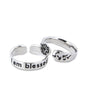 I Am Blessed Adjustable Inspirational Sterling Silver Ring - Rings