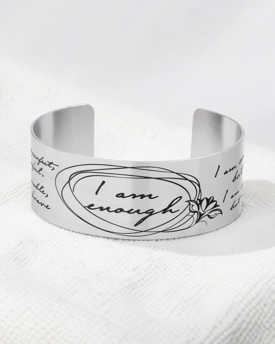 I Am Enough Wide Cuff Bracelet - Bracelets