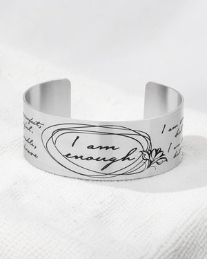 I Am Enough Wide Cuff Bracelet - Bracelets