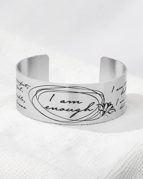 I Am Enough Wide Cuff Bracelet - Bracelets