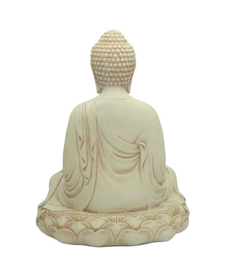 Imperfectly Perfect Cream Earth Touching Buddha Statue - Sculptures & Statues