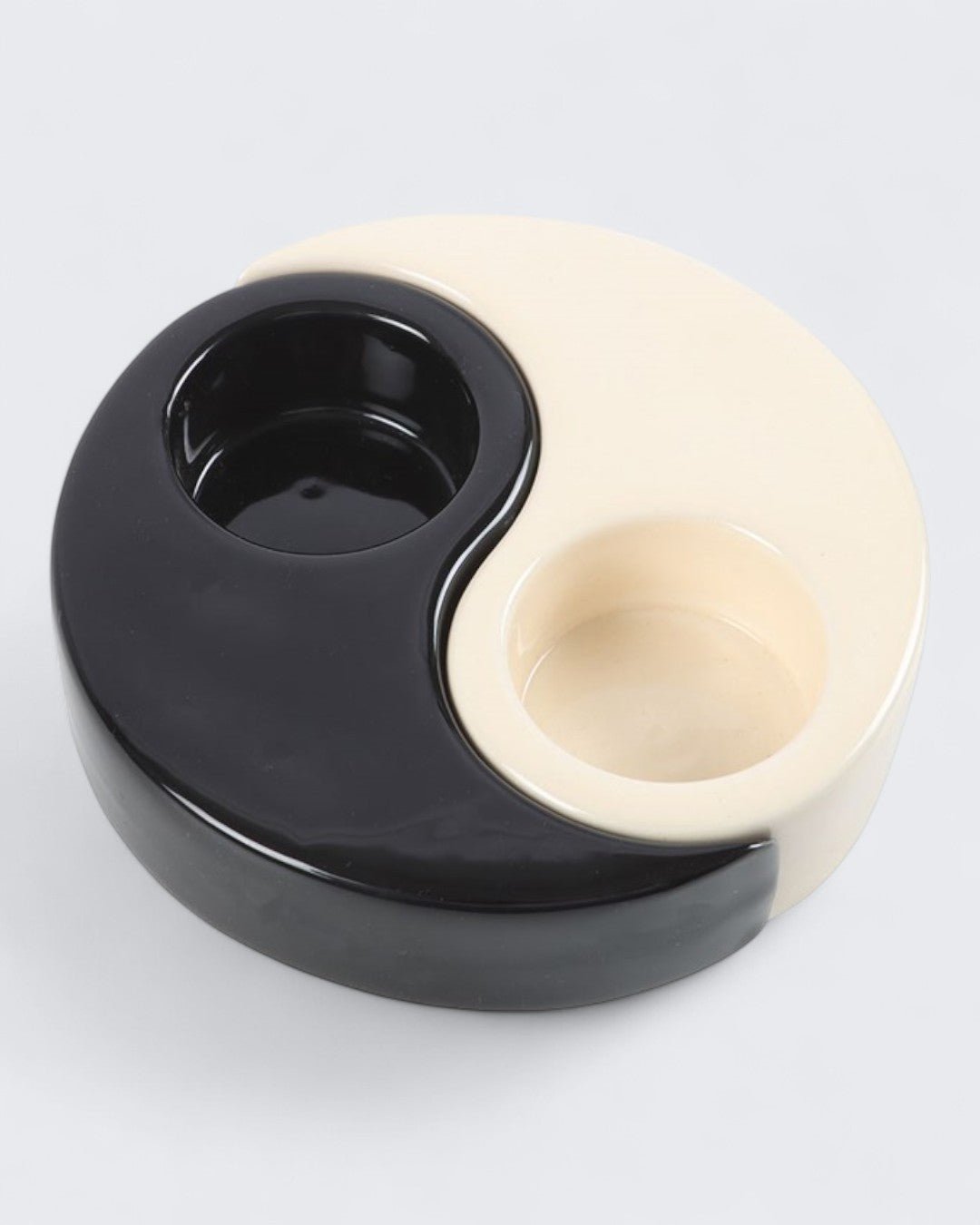Imperfectly Perfect Yin Yang Tealight Candle Holder – 2 - Piece Ceramic Set - Candle Holder