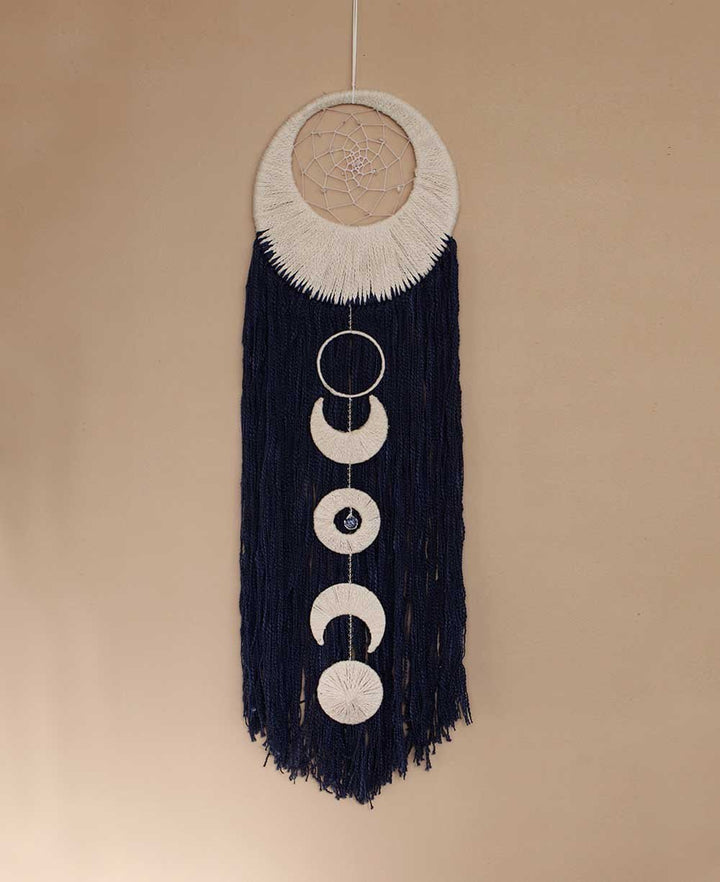 Indigo - Dyed Lunar Cycle Wall Hanging - Wall Art