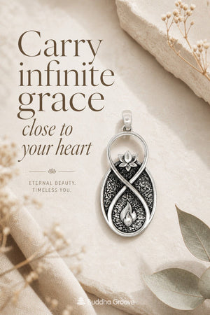 Infinite Lotus Flame Pendant — Silver-Plated Symbolic Necklace Charm - Pendant