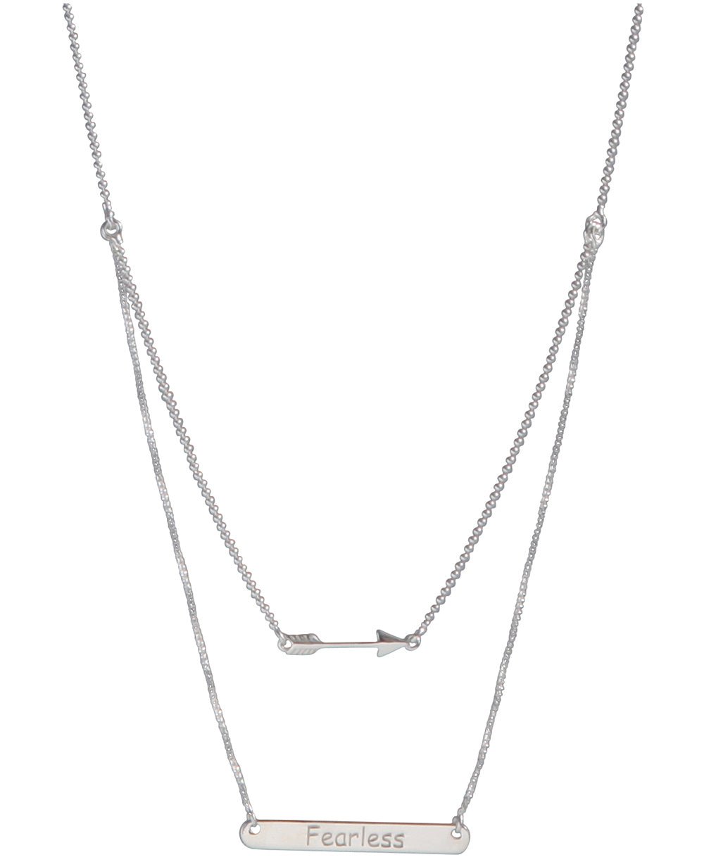 Inspirational Sterling Silver Layer Necklace, Fearless - Meaningful Jewelry