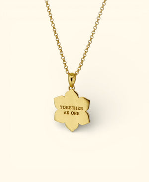 Interfaith Unity Lotus Necklace – 18K Gold Plated “Together as One” Pendant - Charms & Pendants