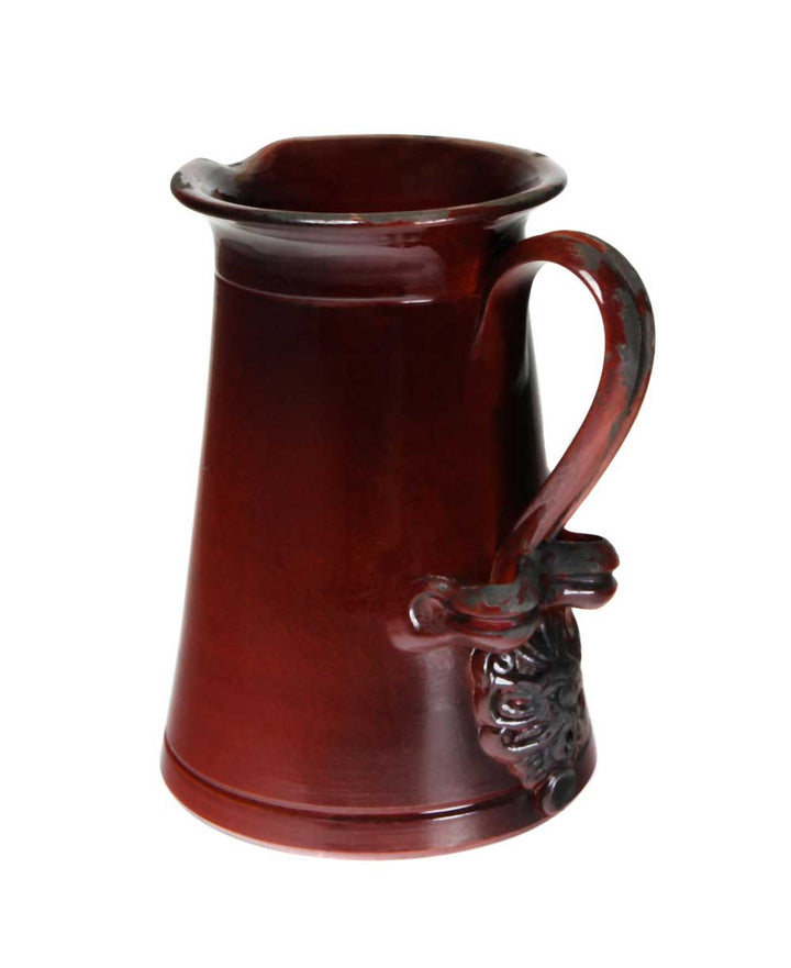 Italian Red Rustic Flower Jug Vase - Vase