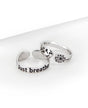 Just Breathe Sterling Silver Inspirational Adjustable Mantra Ring - 