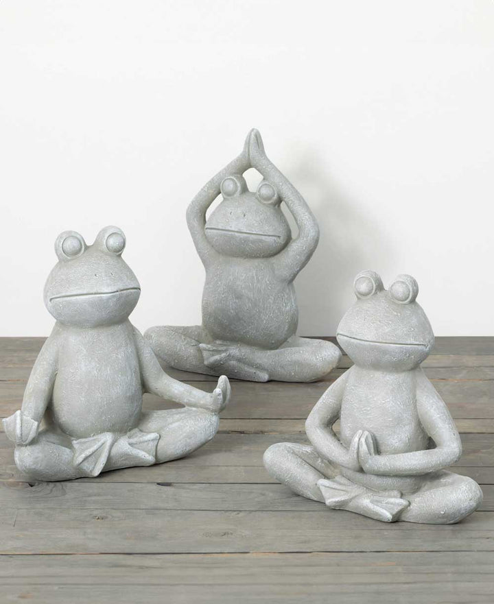 Karma Frog Yoga Statues, Sold Individually Or Set - Sculptures & Statues Set of 3