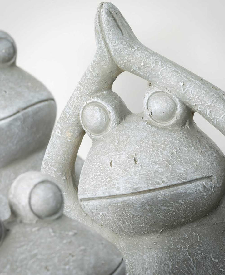 Karma Frog Yoga Statues, Sold Individually Or Set - Sculptures & Statues Set of 3