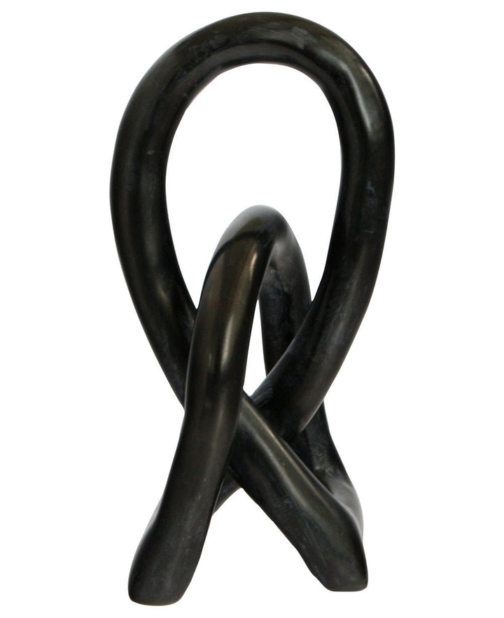 Kisii Eternity Knot Soapstone Statue, Kenya - Statues Black