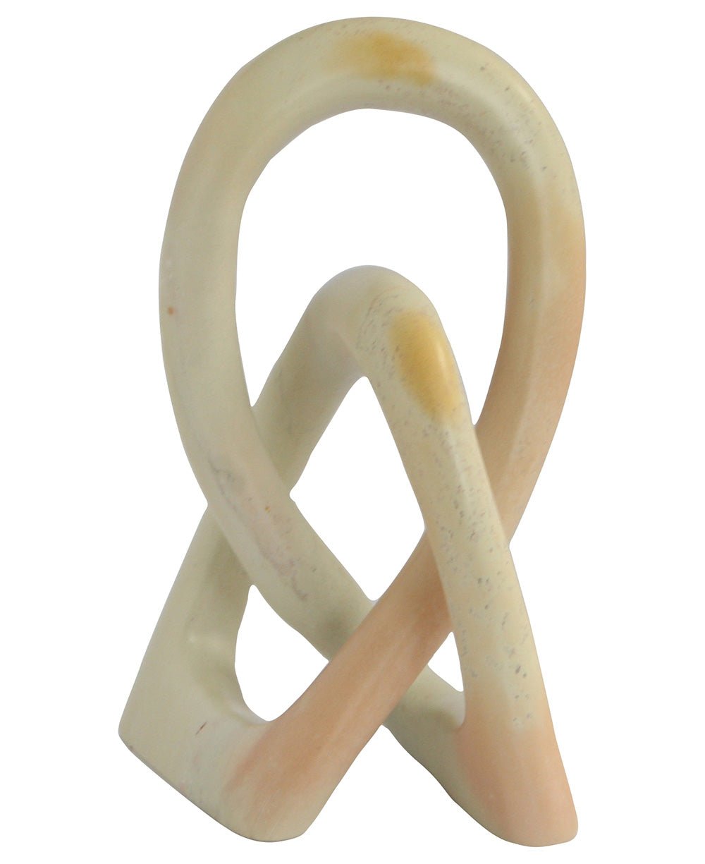 Kisii Eternity Knot Soapstone Statue, Kenya - Statues White