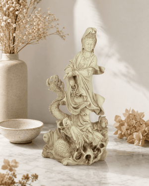 Kuan Yin on Dragon Statue - Sculptures & Statues