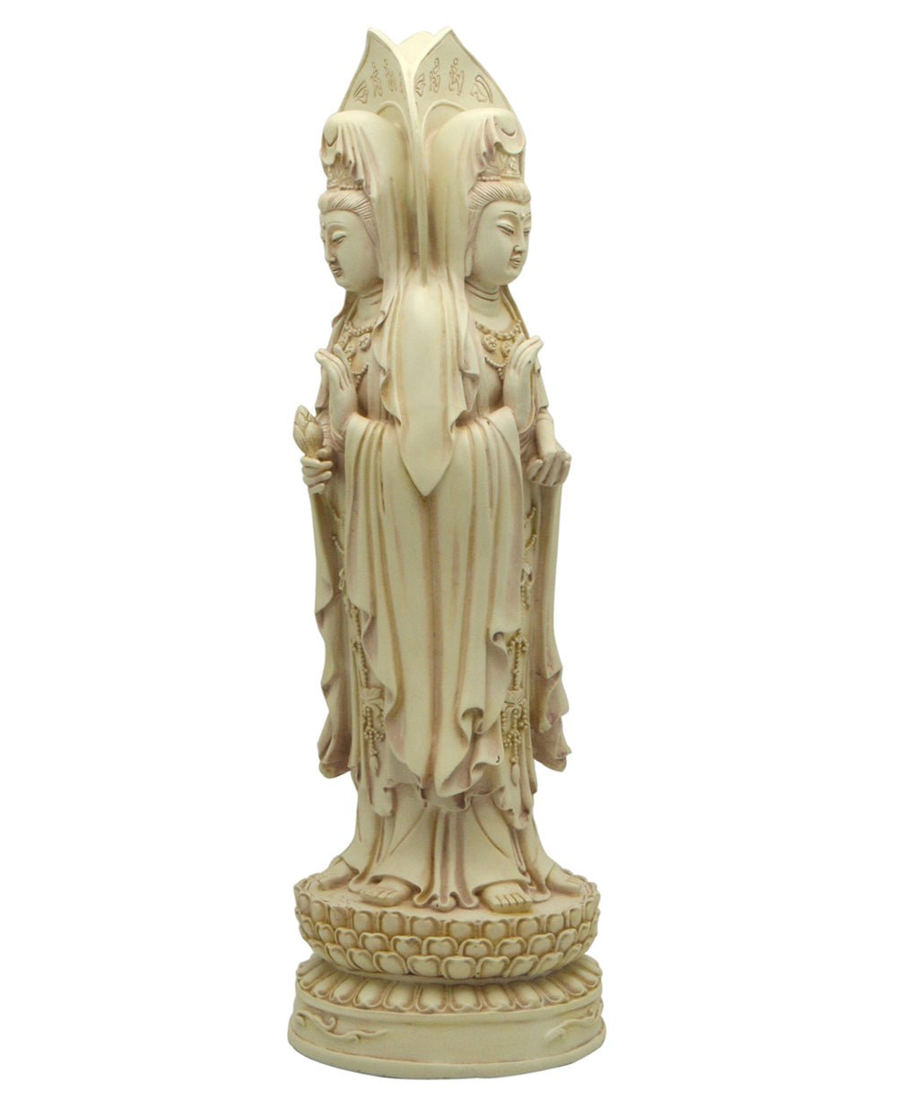 Kuan Yin Standing in Different Poses, Three Sided Statue - Sculptures & Statues