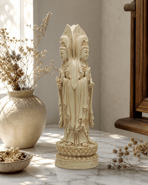 Kuan Yin Standing in Different Poses, Three Sided Statue - Sculptures & Statues